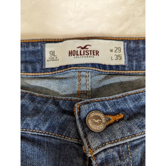 Hollister jeans 9L 8" Rise So Waist 30-32".Inseam 32.5" But Can Be Cut Fray wash - Picture 4 of 11
